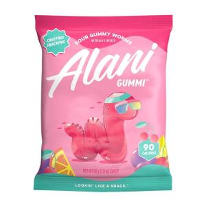 imageAlani Gummis Sour Gummy Worms Low Sugar Gummy Candy 6G  90 Calories per Bag  OnTheGo Snacks  Gluten Free  6G of Fiber  Naturally Flavored  Pack of 12Sour Worms