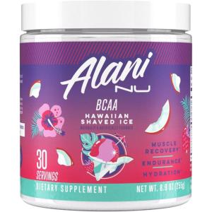 imageAlani Nu BCAA Hawaiian Shaved Ice  Branch Chain Essential Amino Acids  211 Formula  Supplement Powder  Muscle Recovery Vitamins for PostWorkout  30 ServingsHawaiian Shaved Ice