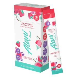 imageAlani Nu CHERRY TWIST Energy Sticks Energy Drink Powder 200mg Caffeine Pre Workout Performance with Antioxidants OnTheGo Drink Mix Biotin B Vitamins Zero Sugar 510 Calories 10 PackHawaiian Shaved Ice