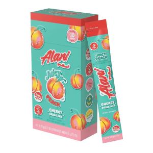 imageAlani Nu CHERRY TWIST Energy Sticks Energy Drink Powder 200mg Caffeine Pre Workout Performance with Antioxidants OnTheGo Drink Mix Biotin B Vitamins Zero Sugar 510 Calories 10 PackJuicy Peach