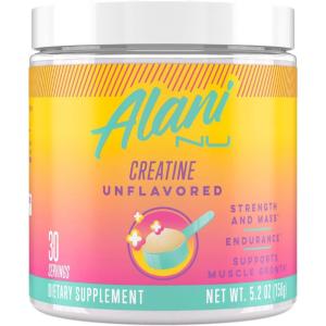 imageAlani Nu Creatine Monohydrate Powder  Unflavored  Micronized Creatine Powder  Gluten Free  Sugar Free  Vegan  30 Servings