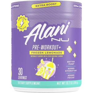 imageAlani Nu Pre Workout Powder Cherry Slush Extra Boost Sugar Free 300mg Caffeine LTheanine BetaAlanine Citrulline 30 ServingsFROZEN LEMONADE