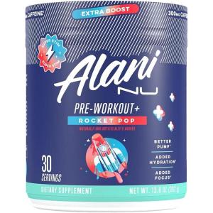 imageAlani Nu Pre Workout Powder Cherry Slush Extra Boost Sugar Free 300mg Caffeine LTheanine BetaAlanine Citrulline 30 ServingsROCKET POP
