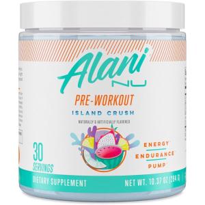 imageAlani Nu Pre Workout Powder Pink Slush Amino Energy Boost Endurance Supplement Sugar Free 200mg Caffeine LTheanine BetaAlanine LCitrulline 30 ServingsIsland Crush
