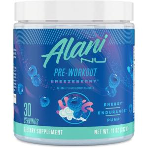 imageAlani Nu Pre Workout Powder Pink Slush Amino Energy Boost Endurance Supplement Sugar Free 200mg Caffeine LTheanine BetaAlanine LCitrulline 30 ServingsBreezeberry