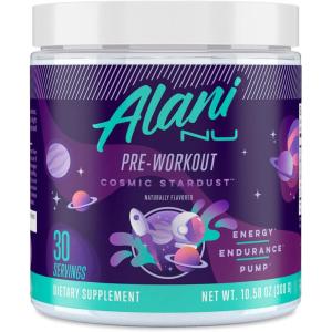 imageAlani Nu Pre Workout Powder Pink Slush Amino Energy Boost Endurance Supplement Sugar Free 200mg Caffeine LTheanine BetaAlanine LCitrulline 30 ServingsCosmic Stardust