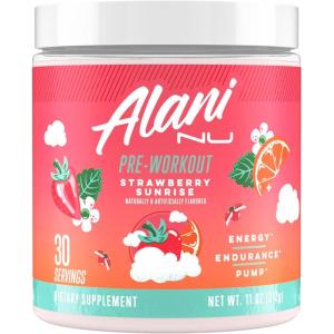 imageAlani Nu Pre Workout Powder Pink Slush Amino Energy Boost Endurance Supplement Sugar Free 200mg Caffeine LTheanine BetaAlanine LCitrulline 30 ServingsStrawberry Sunrise