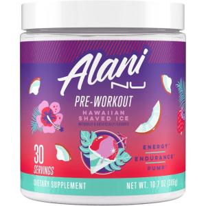 imageAlani Nu Pre Workout Powder Pink Slush Amino Energy Boost Endurance Supplement Sugar Free 200mg Caffeine LTheanine BetaAlanine LCitrulline 30 ServingsHawaiian Shaved Ice