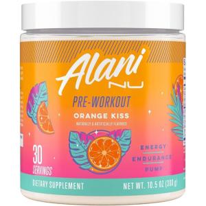 imageAlani Nu Pre Workout Powder Pink Slush Amino Energy Boost Endurance Supplement Sugar Free 200mg Caffeine LTheanine BetaAlanine LCitrulline 30 ServingsOrange Kiss