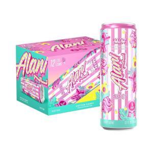 imageAlani Nu VARIETY PACK CHERRY TWIST PINK SLUSH ORANGE KISS Sugar Free Low Calorie Energy Drinks 200mg Caffeine Biotin B Vitamins Zero Sugar 10 Calories 12 Fl Oz Cans 12 PackCOTTON CANDY