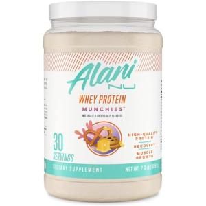 imageAlani Nu Whey Protein Powder Munchies  23g Protein with Low Sugar ampamp Digestive Enzymes  Meal Replacement Powder  Low Fat Low Carb Whey Isolate Protein Blend  Low Sugar 30 Servings