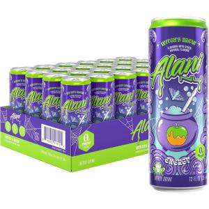 imageAlani Nu WITCHS BREW Sugar Free Low Calorie Energy Drinks  200mg Caffeine  Biotin B Vitamins  Zero Sugar  15 Calories  12 Fl Oz Cans  12 PackWitches Brew