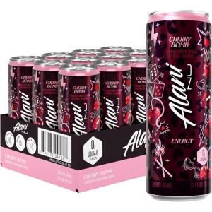 imageAlani Nu Cherry Bomb Sugar Free Low Calorie Energy Drinks 200mg Caffeine pack of 12